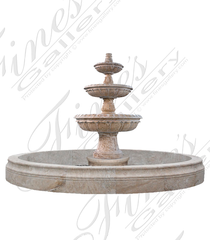 Oversized Traditional Travertine Fountain