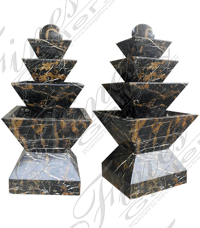 Four Tier MIchelangelo Black Marble Fountain