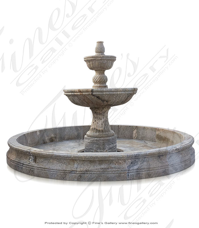 144 Inch Dia Two Tiered Granite Fountain Feature