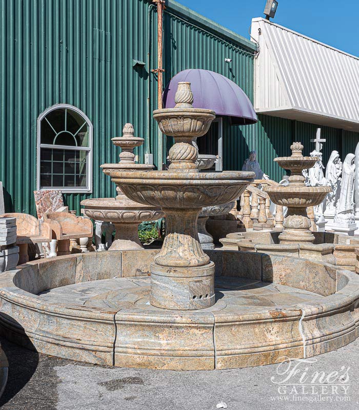 144 Inch Dia Two Tiered Granite Fountain Feature