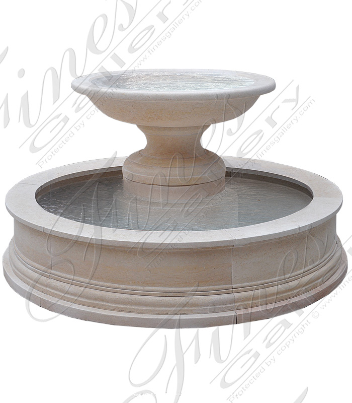Transitional Fountain in Light Cream Marble