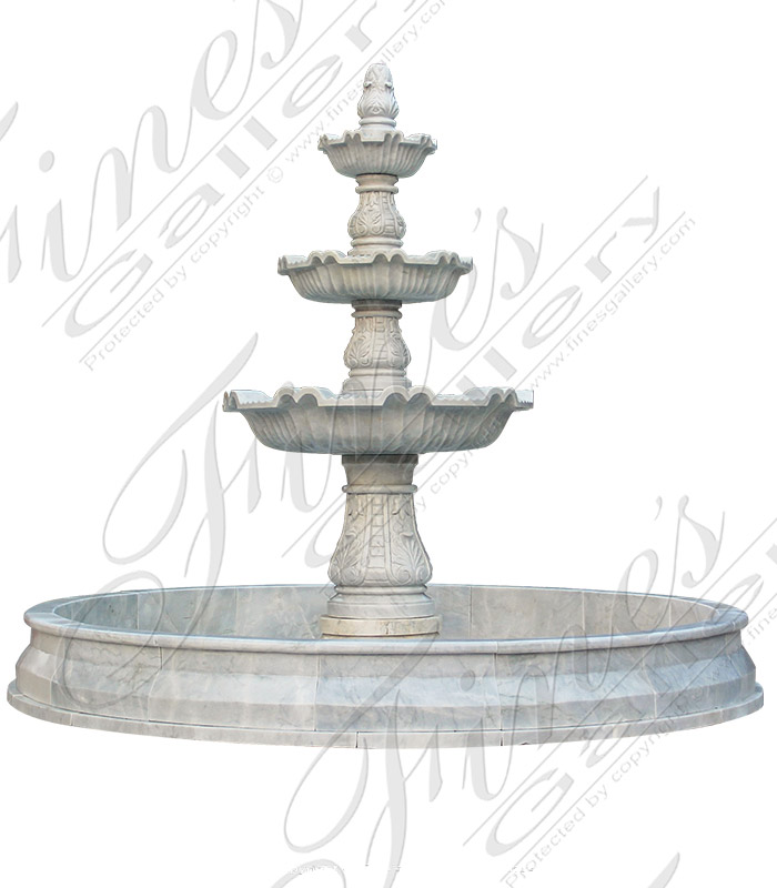 Elegant Courtyards White Marble Fountain