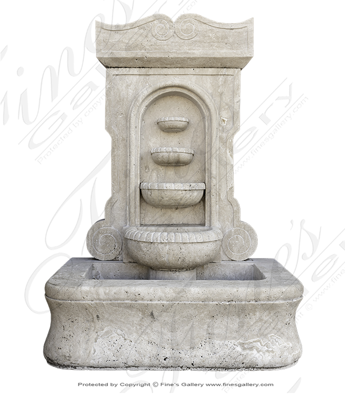 Old World Four Tiered Wall Fountain