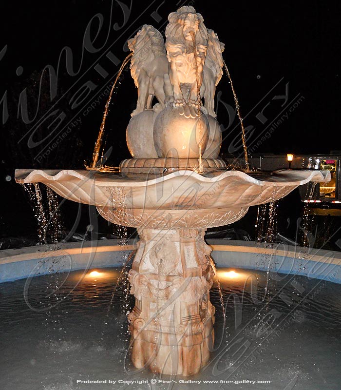 Regal Marble Lions Fountain Feature 