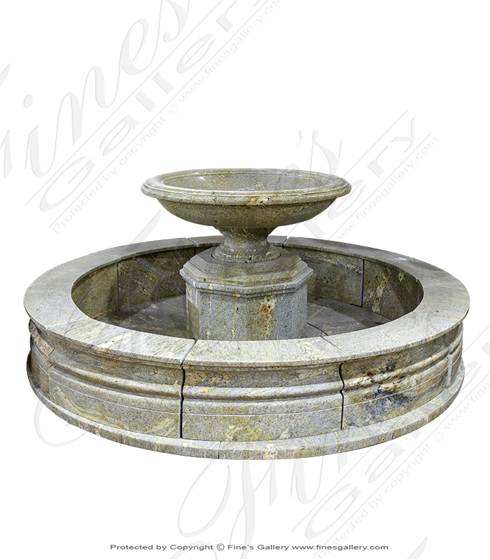 One Tiered Antique Gold Granite Fountain with Polished Finish