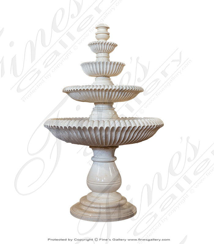 Scalloped Cream Marble Fountain