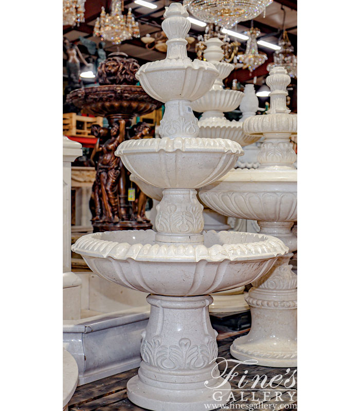 Classic Cream Marble Garden Fountain