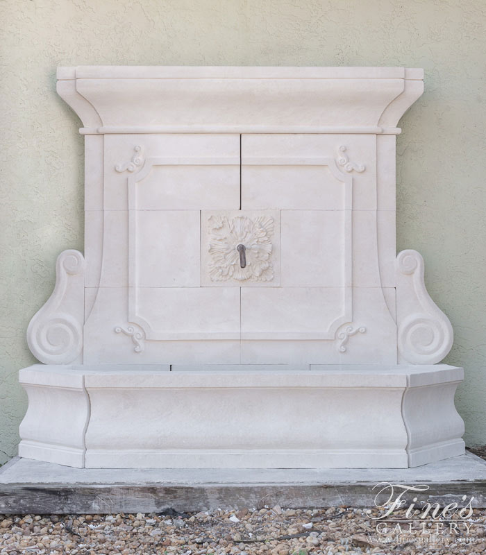 French Limestone Wall Fountain