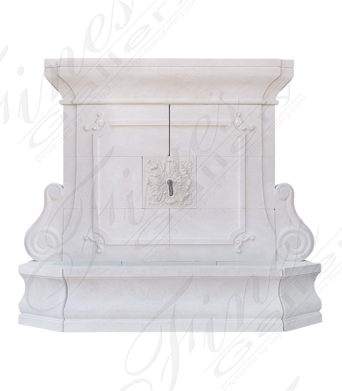 French Limestone Wall Fountain