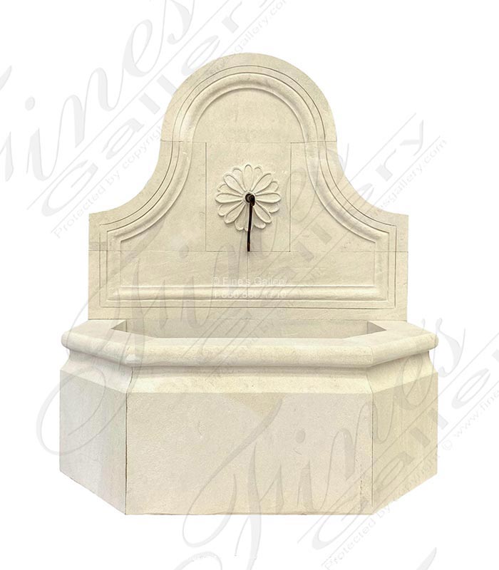 French Limestone Wall Fountain Feature