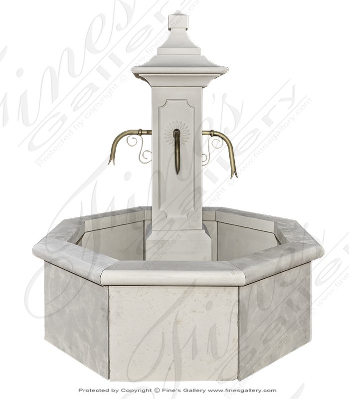 French Limestone Countryside Fountain