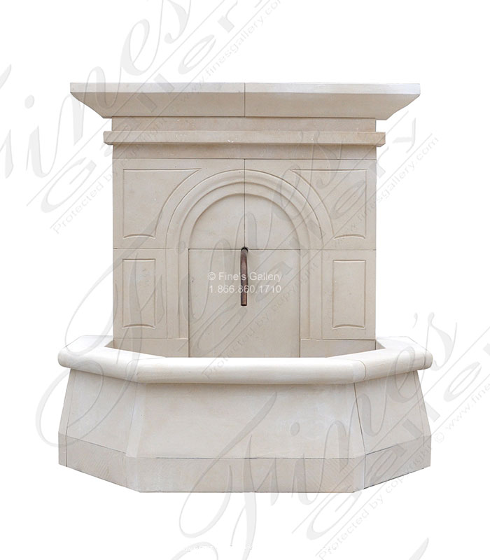 French Limestone Wall Fountain
