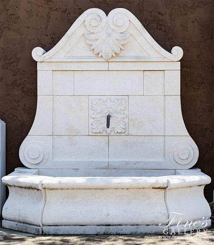 French Limestone Wall Fountain