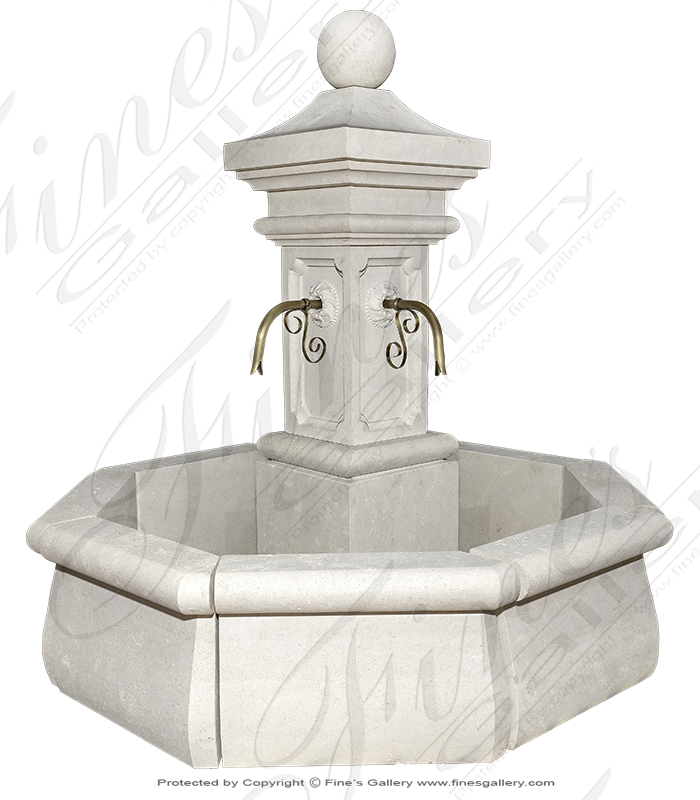 Luxurious French Limestone Countryside Fountain