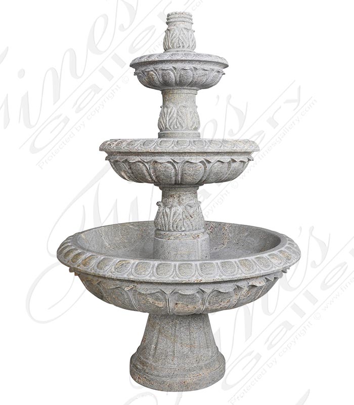 Stunning 3 Tiered Antique Griggio Granite Fountain 