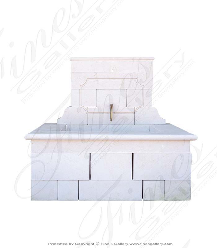 French Limestone Countryside Wall Fountain