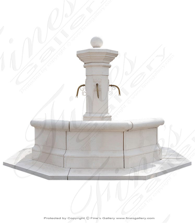 Oversized French Limestone Countryside Fountain