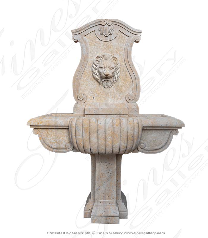 Old World Style Wall Fountain With Majestic Lion Head 