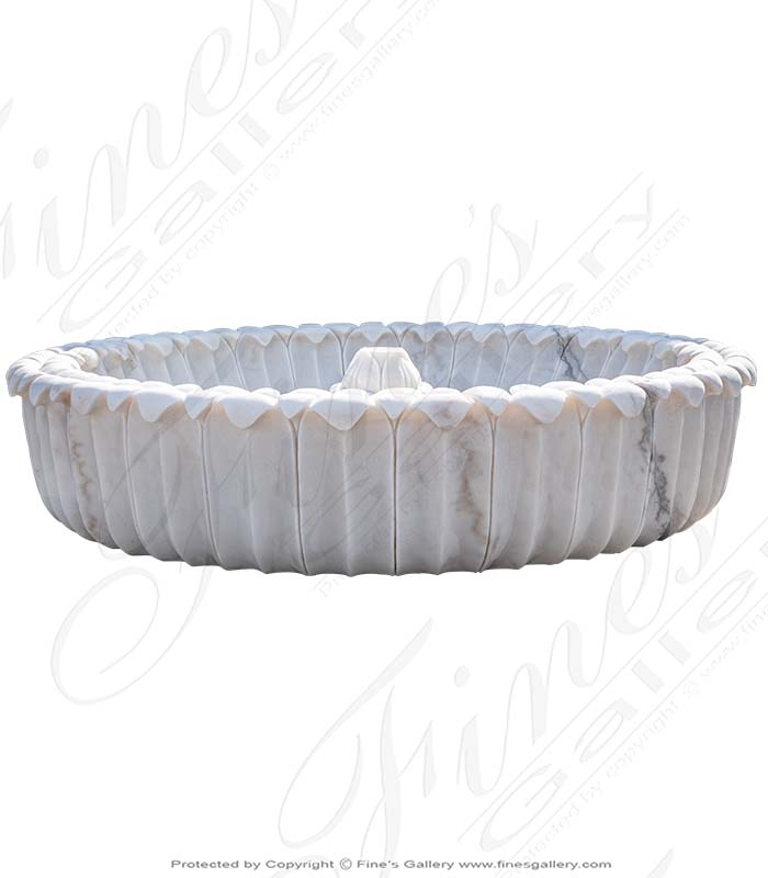 Lotus Shaped Marble Fountain Bowl