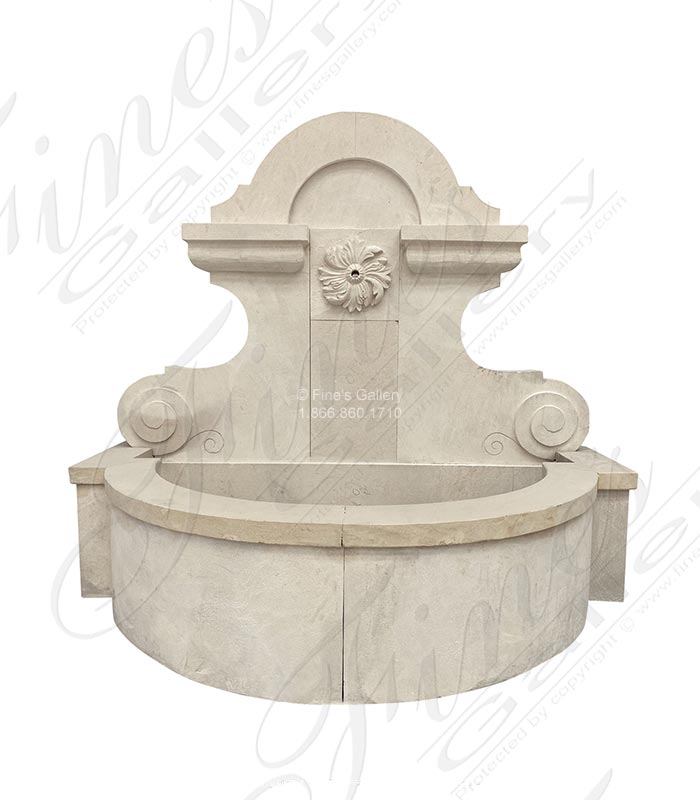 Old World Wall Fountain in French Limestone
