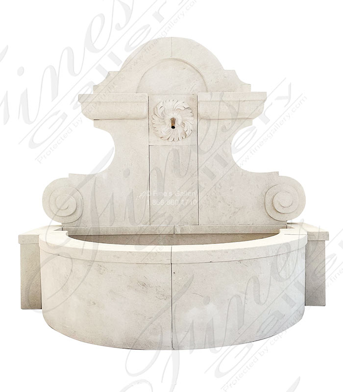 Old World Wall Fountain in French Limestone