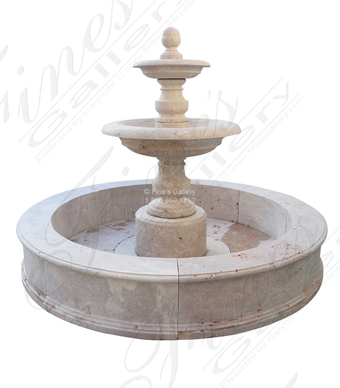 Classic Contemporary Tiered Fountain in Light Travertine