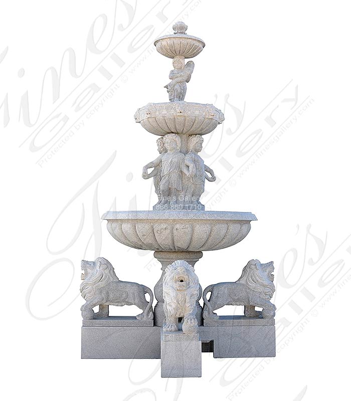 Lions and Cherubs Fountain in Imperial Granite