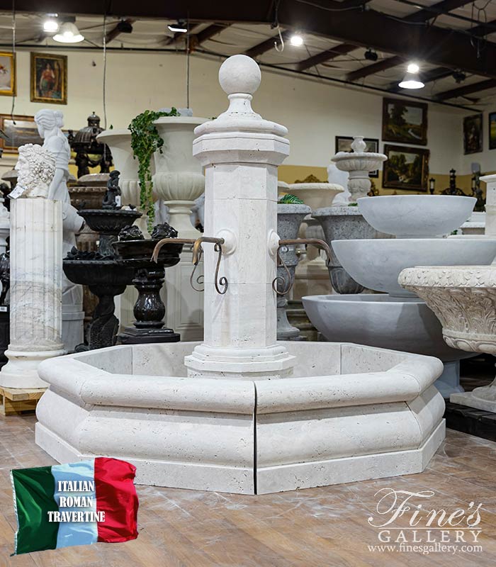 Oldworld Style Countryside Fountain in Italian Roman Travertine