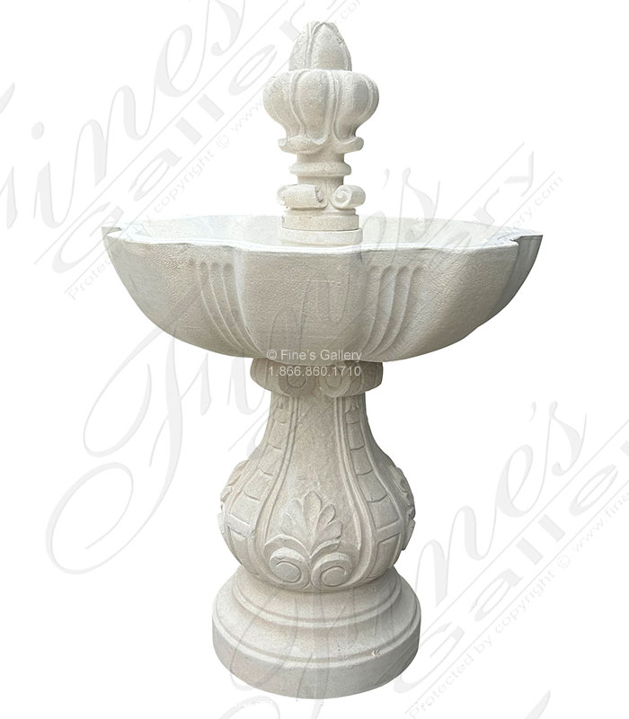 48 Inch x 30 Inch Tiered Fountain in French Limestone