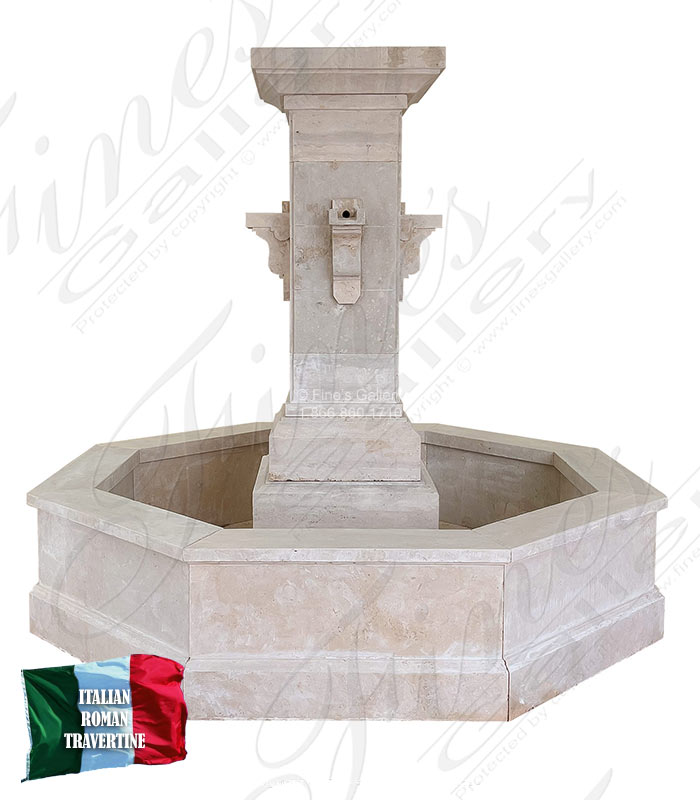Coastal Fountain in Italian Roman Travertine