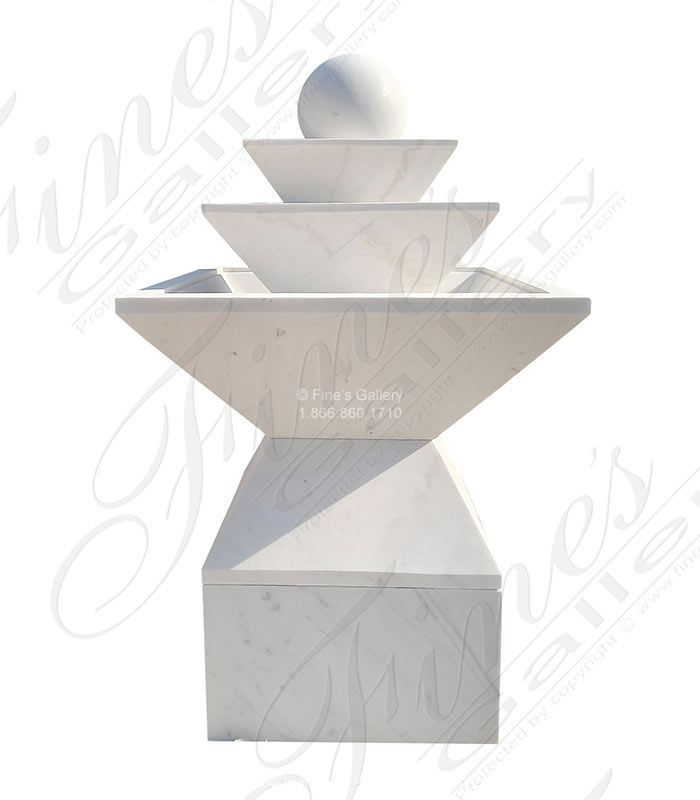 A Classic Contemporary Fountain in Statuary White Marble