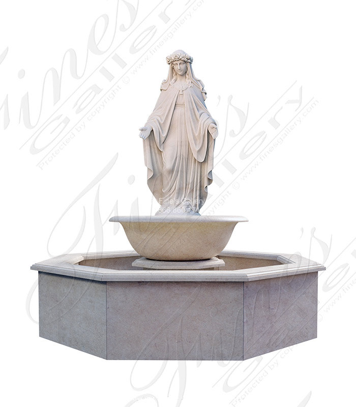 Our Lady Fountain in Statuary White Marble