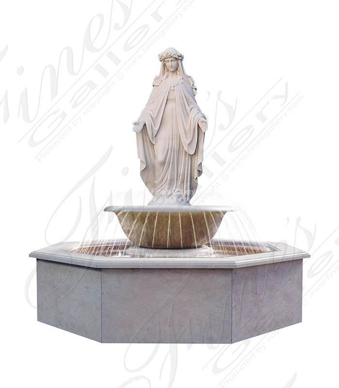 Our Lady Fountain in Statuary White Marble