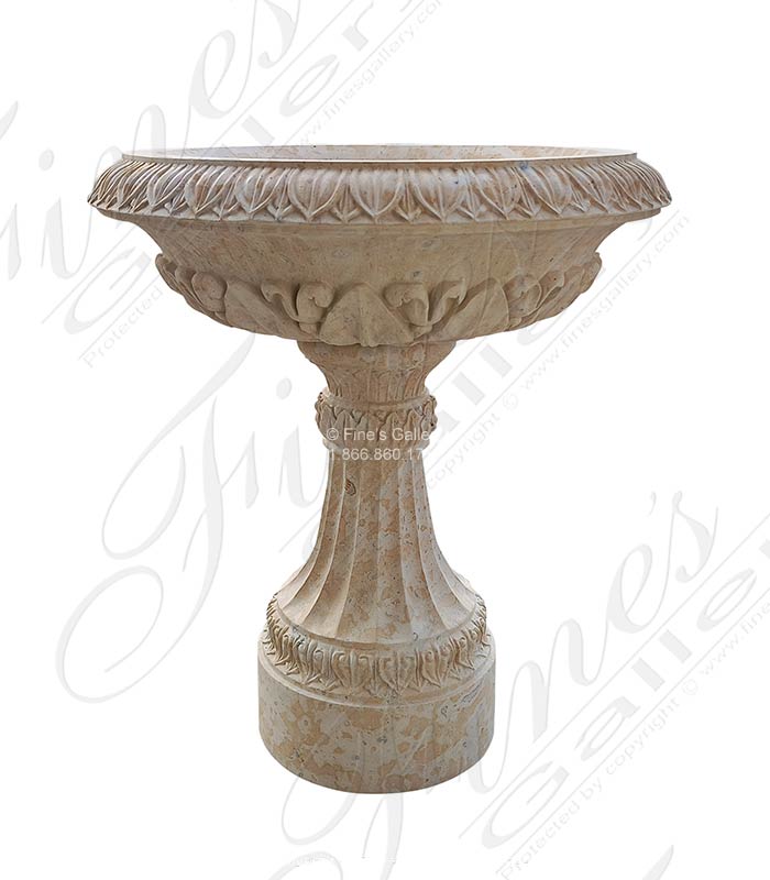Single Tiered Fountain in Limestone