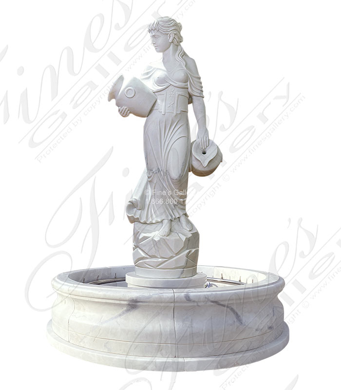 Grecian Lady w/Vases Fountain in 60 Inch Catch Basin
