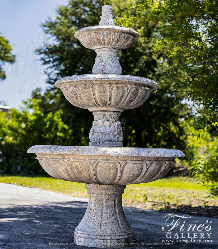 Oversized Tiered Fountain in Solid Granite