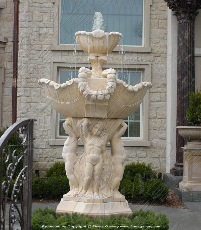 Marble Children of Rome Fountain