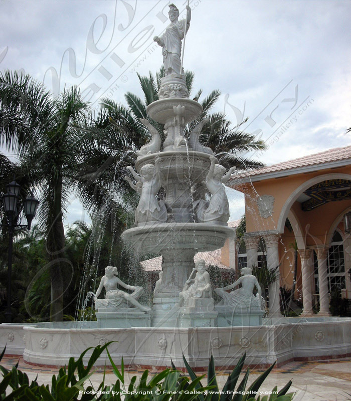 Monumental White Marble Fountain