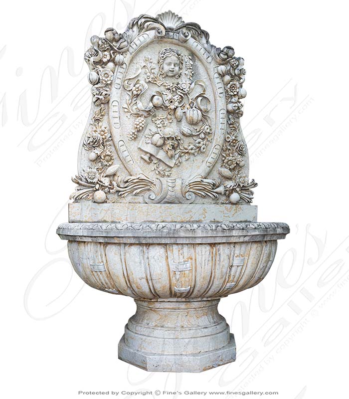 Large Outdoor Wall Fountain in Marble