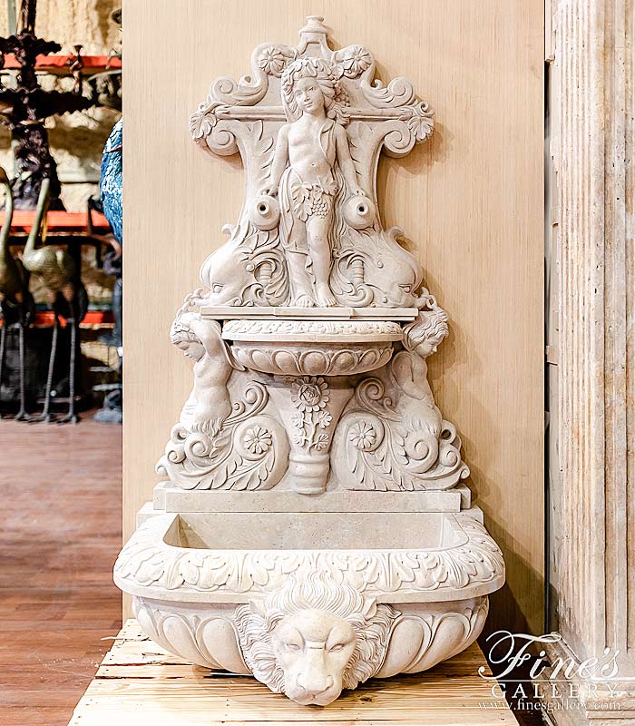 Italian Villa Travertine Wall Fountain