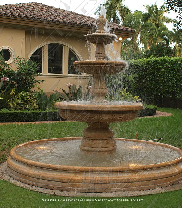 Tiered Limestone Fountain