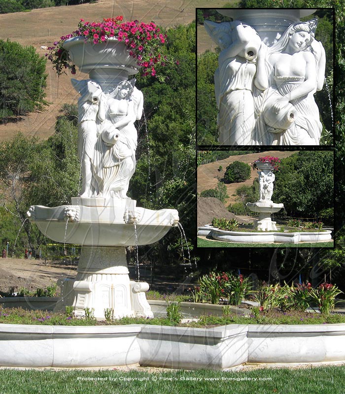 White Carrara Marble Fountain