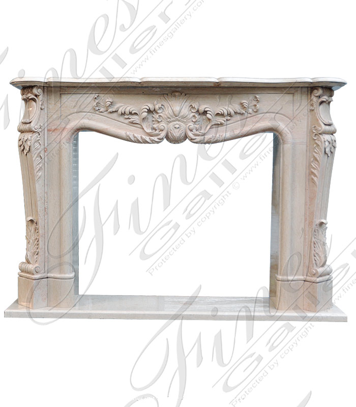 Unusual French Style Mantel in Galala Marble