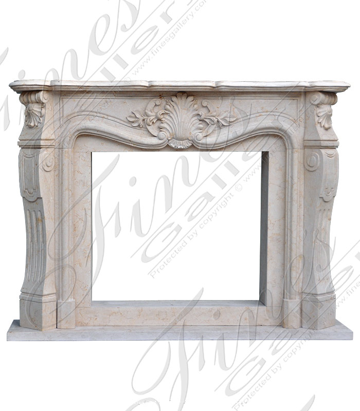 Cream Colored Marble Fireplace Mantel