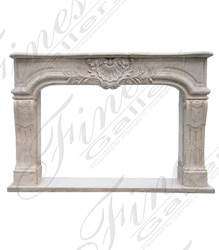 Elegant Shell Marble Fireplace