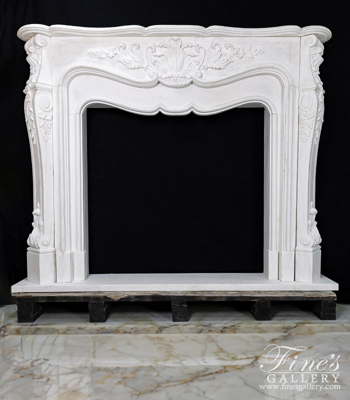Oversized French Mantel in Statuary White Marble