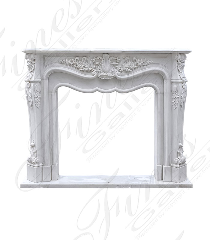 Oversized French Mantel in Statuary White Marble