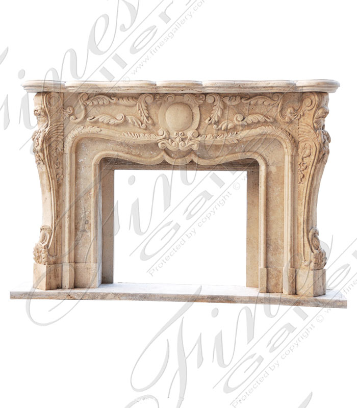 Roman Silver Marble Fireplace Mantel