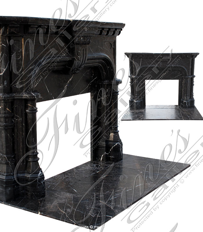 Black Marble Tudor Fireplace