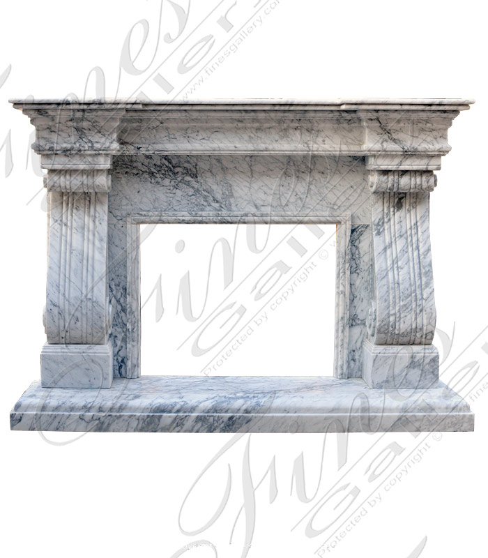 Transitional Tuscan Surround in Carrara Marble